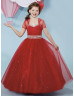 Beaded Pleated Shimmering Tulle Flower Girl Dress With Jacket